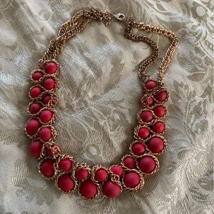 💗Gold Chain Necklace with Coral Cabochon Accents 💗 10/$20 bundle